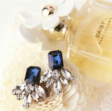 New 2014 Fashion Jewelry Korea Pop Nice Blue Crystal Vintage Stud Earrings For Women Gift High