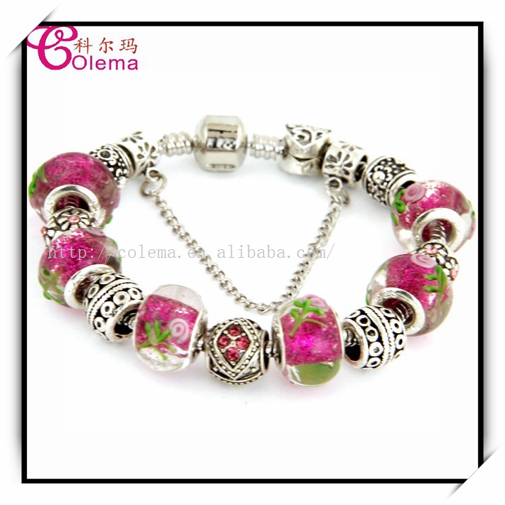 Vintage 925 Silver European Crystal Glass Beads Bracelet Fits Pandora Style Bracelets Jewelry LET39