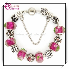 Vintage 925 Silver European Crystal Glass Beads Bracelet Fits Pandora Style Bracelets Jewelry LET39