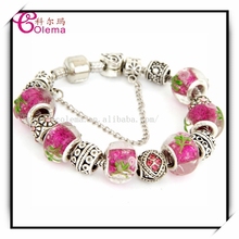 Vintage 925 Silver European Crystal Glass Beads Bracelet Fits Pandora Style Bracelets Jewelry LET39