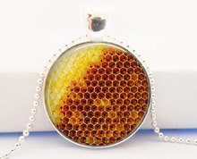 Honeycomb Pendant Necklace – Natural History Necklace- Honey Bee Jewelry