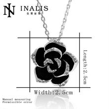N008 Wholesale Nickle Crystal Necklaces l8K gold Love Flower Necklace for Women