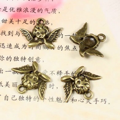 set of 25pcs cupid angel wing antique bronze lead and nickle free zinc alloy pendant charm