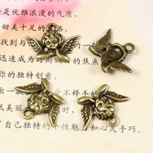 set of 25pcs cupid angel wing antique bronze lead and nickle free zinc alloy  pendant, charm, drops for diy 20X15mm/AY0055
