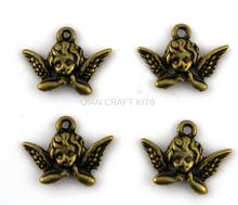 set of 25pcs cupid angel wing antique bronze lead and nickle free zinc alloy pendant charm