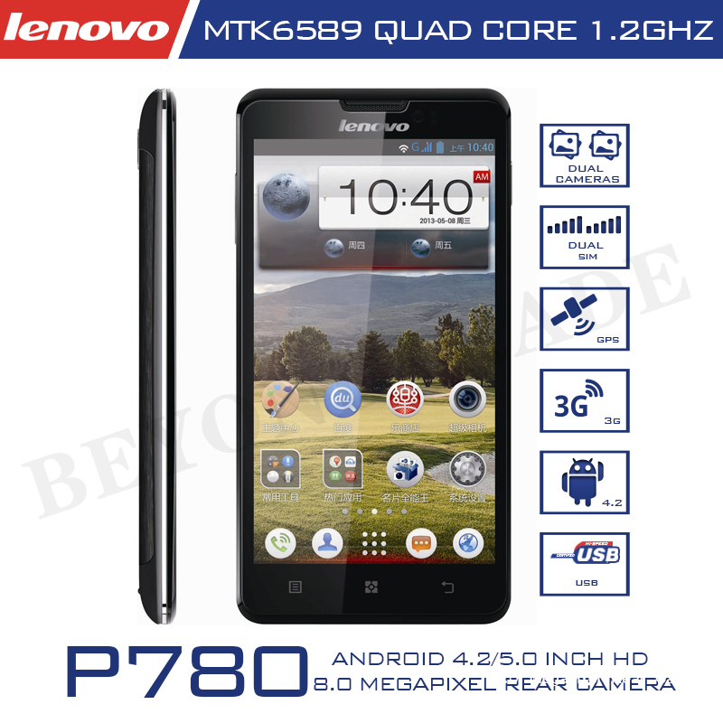 Original Lenovo P780 Cell Phones MTK6589 Quad Core 1 2GHz Smartphone 5 0 IPS Screen 1G