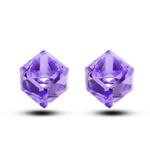 18K Platinum Plated Austrian Crystal Love the Water Cube Stud Earrings Wholesales Fashion Jewelry for women