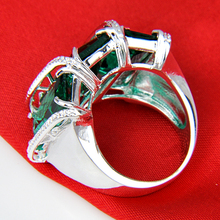 CRAZY Xmas Gift New Fashion Charm High quality Unique Style Green Topaz Silver Ring For Women