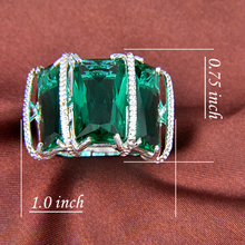 CRAZY Xmas Gift New Fashion Charm High quality Unique Style Green Topaz Silver Ring For Women