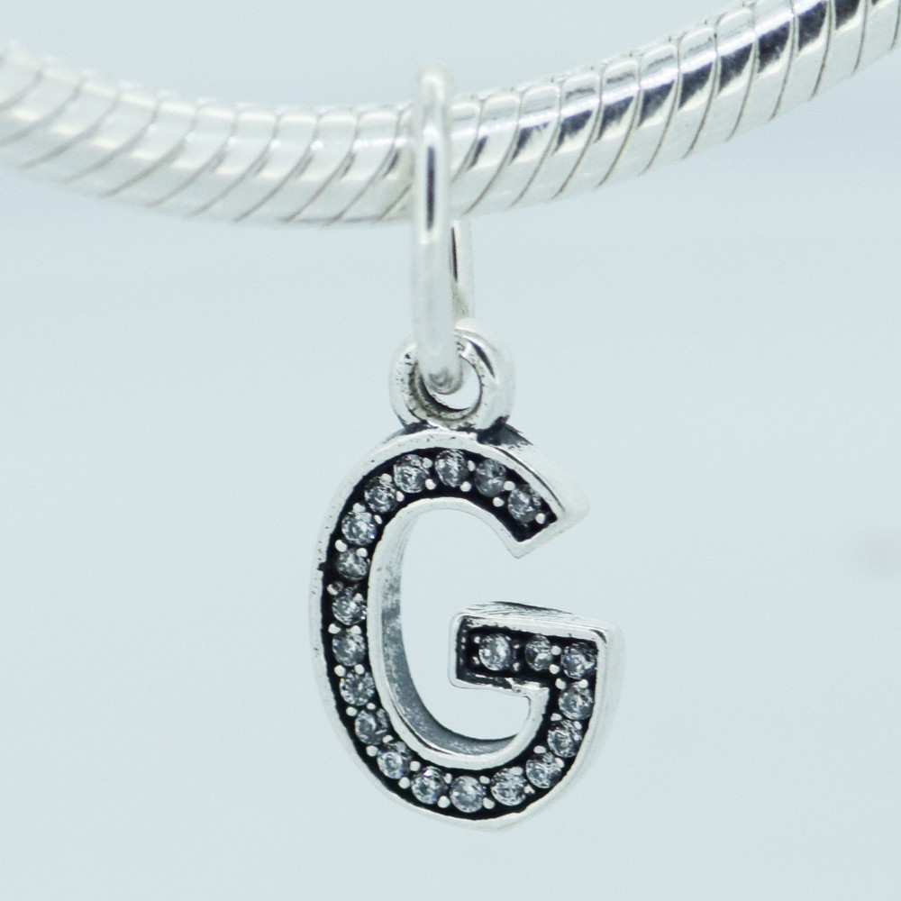 Fits Pandora Charms Bracelet 100 925 Sterling Silver Dangle Bead Sparking Letter G Women Charm DIY