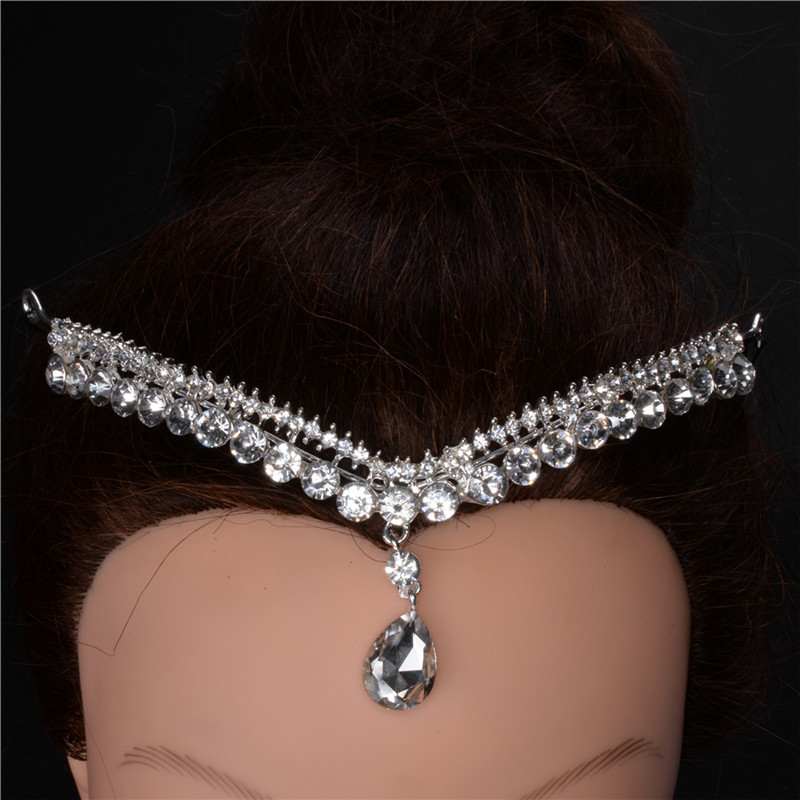 Free Shipping Water Drop Crystal Pendant Wedding Hair Accessories Bridal Head Jewelry Headpiece Hair Jewelry For