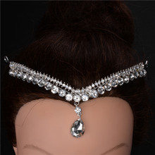 Free Shipping Water Drop Crystal Pendant Wedding Hair Accessories Bridal Head Jewelry Headpiece Hair Jewelry For Women