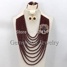 Charms Burgundy Wine Indian Bridal Jewelry Set Free Shipping African Costume Jewelry Set Vintage Beads Jeewelry