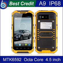 In stockl A9 A9 Octa Cores MTK6592 IP68 Rugged Waterproof Dustproof phone 3G Android 4 2