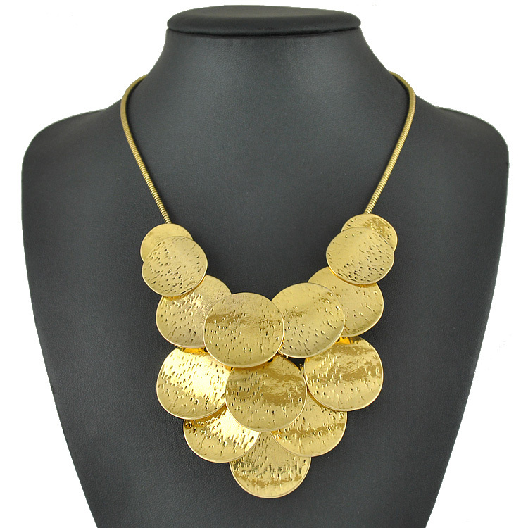 2014 New Statement Necklace With Antique Gold and Antique Silver Color Women Jewelry Necklaces