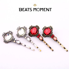 hair jewelry 2014 beats moment vintage red wihte crystal rhinestone ornamentation marriage wedding hairpins