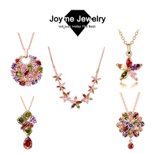 Joyme new hot fashion Jewelry Necklaces for Women 2014 Gold Plated Crystal Pendants Necklaces Accessories Necklace & Pendants
