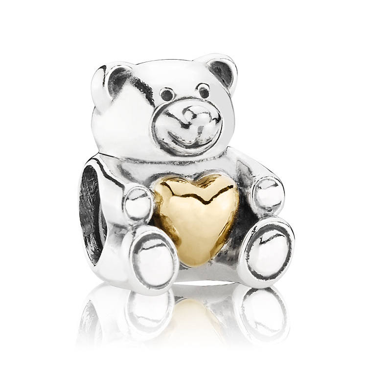 PS827 Free Shipping MOTHER S DAY TEDDY BEAR CHARM 925 silver charms beads European fashion bead