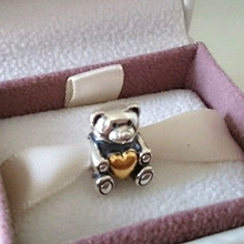 PS827 Free Shipping MOTHER S DAY TEDDY BEAR CHARM 925 silver charms beads European fashion bead