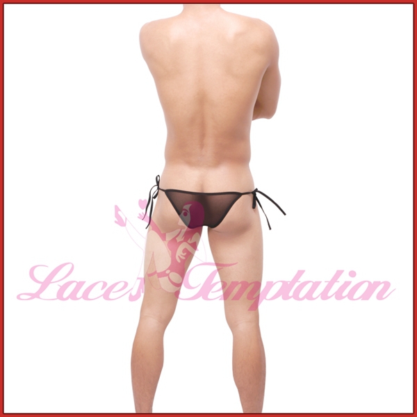 free size transparent gauze gay mens underwear sexy thin strap men briefs jockstrap male bikinis 13009