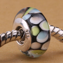 A106 925 sterling silver DIY thread Murano Glass Beads Charms fit Europe pandora Bracelets necklaces  /azsajqza duqamlxa