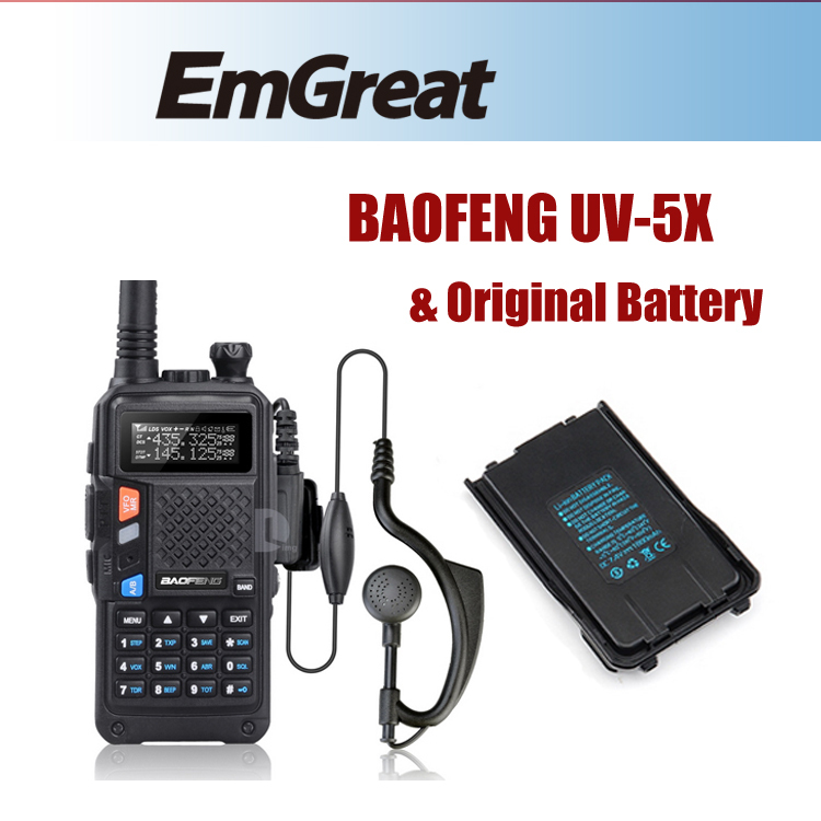 BAOFENG UV 5X Upgraded Version of Baofeng UV 5R UHF VHF Walkie Talkie FM Function w
