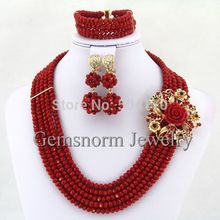 Pretty Handmade African Beads Jewelry Set Nigerian Beaded Costume Jewelry Set 3 Colors Available Free Shpping