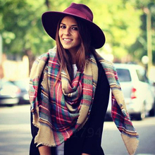Winter 2014 Tartan Scarvs Plaid Scarf New Designer Unisex Acrylic Basic Shawls Women s Scarves Big