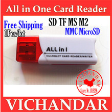 consumer electronics memory stick duo adaptor usb 2.0 all in 1 multi card reader m2 tf ms mmc adaptador usb cartao sd de memoria