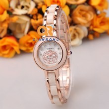 quartz watch rose flower girl’s gold white ceramic pretty women watches cartoon female elegance outdoor watch luxury brand clock