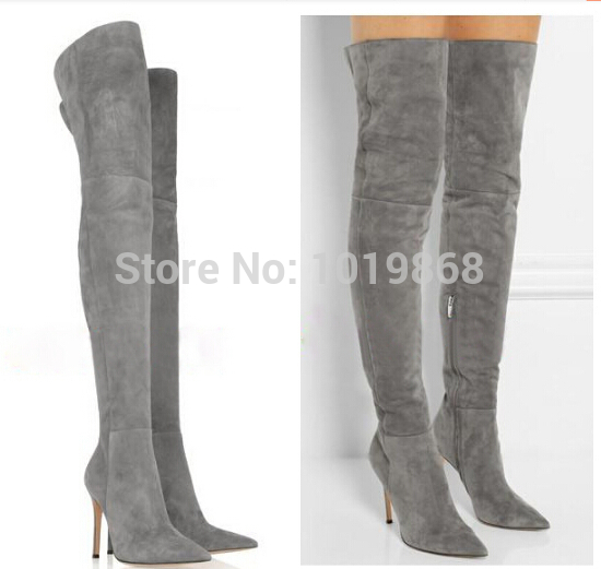 Grey Leather Boots Knee High | NATIONAL SHERIFFS' ASSOCIATION
