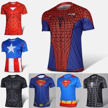 New 2015 Fashion T Shirt Men  Clothing Plus Size T-Shirt Spiderman Superman Venom Captain Iron Man Sport T-Shirt Tshirt Tops