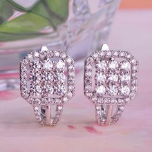 Very Nicely Marriage Anniversary Jewelries Shiny Brand Zirconia Brincos Bijuterias Colar Feminino Stud Earrings For Women