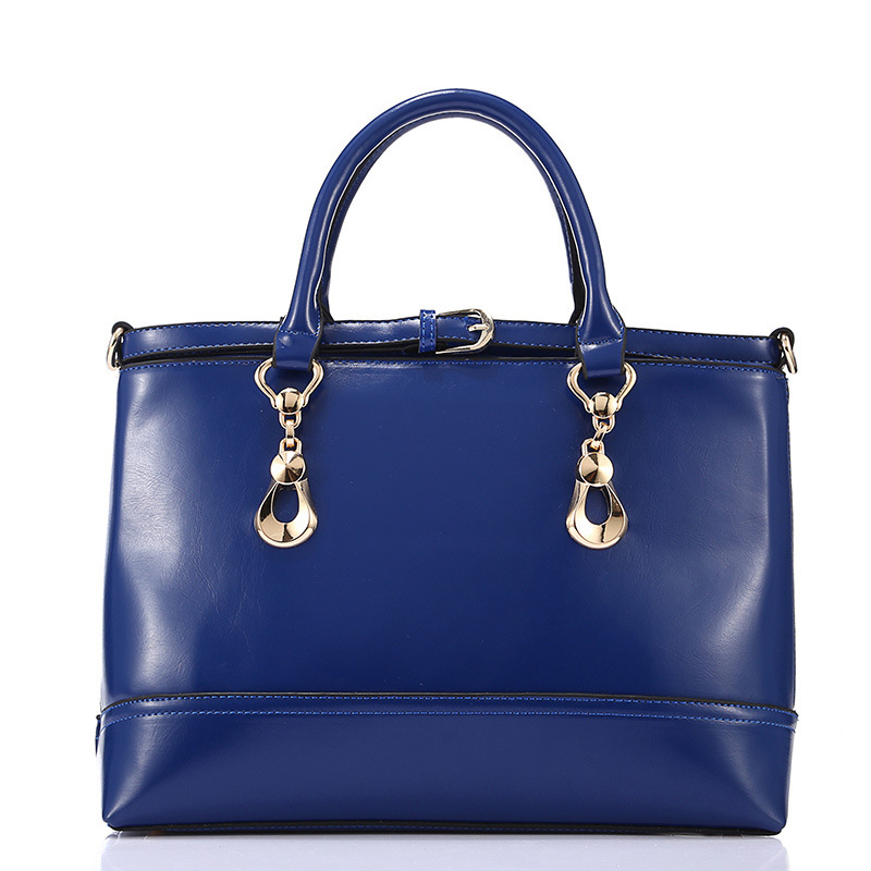 Women's Handbag Fashion Vintage Crocodile Pattern Cowhide Genuine Leat