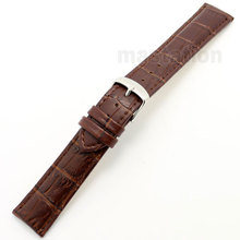 Brown 20mm Width Genuine Leather Wrist Watch Strap Christmas Gift Mens Womens 2 Spring Bars