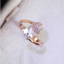 Korean Exquisite 18KG Plated Crystal Rhinestone Wedding Opening Ring R1113