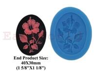 Flower Cabochon Silicone Mold For Resin Jewelry Polymer Clay 40x29mm Cameo