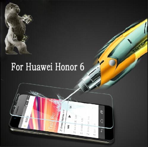 Anti Explosion Temper Glass film 9H Hardness Screen Protector for Huawei Honor 6 Wholesales Free Shipping