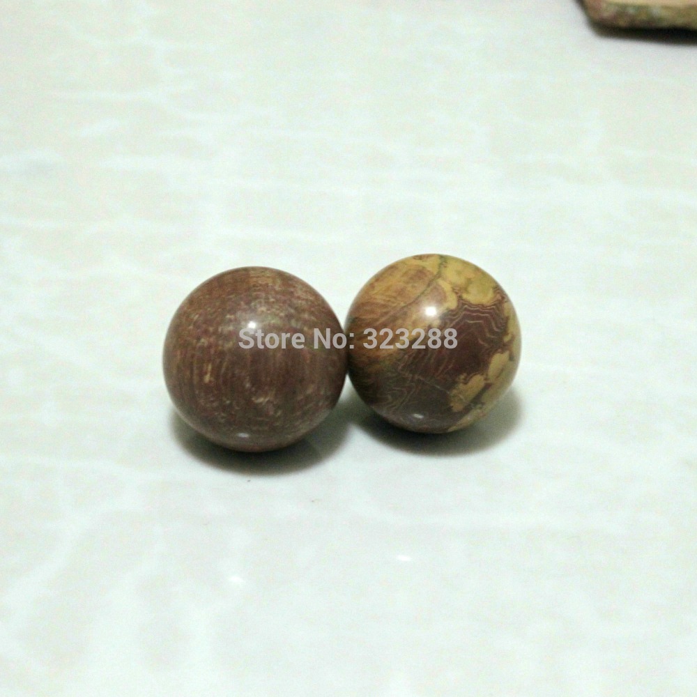 5A Grade Energy Red Bianstone Massage Ball Health Hand Fit Ball Red brown Stone Dredging Channel
