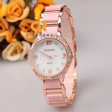 luxury brand women wristwatches hot female rhinestone ceramic bracelet watch elegance charms lady quartz watches stainless
