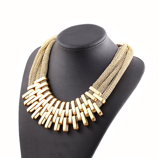 2014 New Brand Design Fashion Necklace Charm Chain Statement Bib Necklace Matte Gold Plated Necklaces Jewelry
