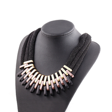 2014 New Brand Design Fashion Necklace Charm Chain Statement Bib Necklace Matte Gold Plated Necklaces Jewelry