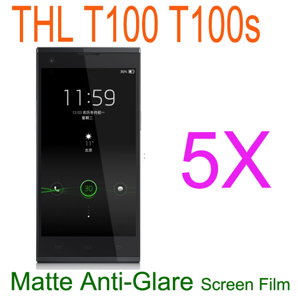 2014 NEW THL T100 Protective Film 5pcs Matte Dirty resistant Anti Scratch THL T100S screen protector