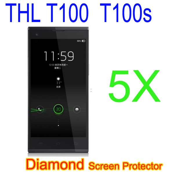 5x High quality Diamond Screen Protector For THL T100 T100S Octa Core MTK6592 5 0 IPS