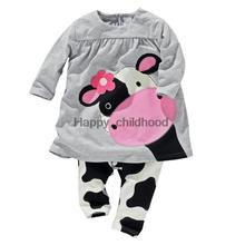 New Children s clothing sets Minnie Bow culottes suits kids long sleeve dress Leggings pants sets