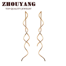 Top Quality Simple Spiral Ear Line 18K Rose Gold Plated  Earrings Wholesale ZYE243