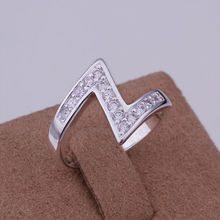 Free Shipping 925 Sterling Silver Jewelry Ring Fine Fashion Silver Plated Zircon Women&Men Finger Ring Top Quality R154