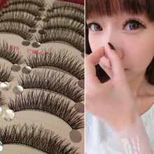 1Pack/10 Pairs 2014 New Crisscross Thick Styles Cross Makeup Long False Eye Lash Natural Eyelashes Black Free Shipping