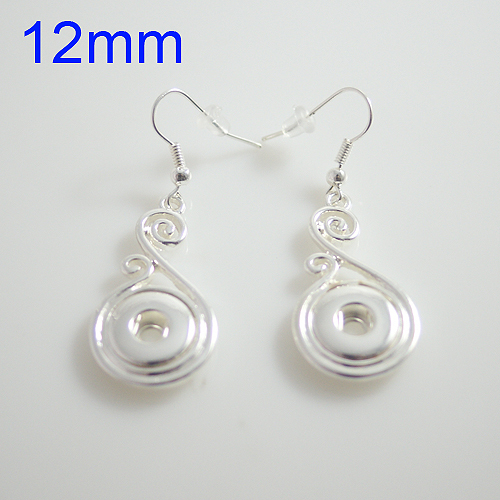 2014 hot sale High Quality Pendant of sterling sliver earrings fit 12mm chunks snap jewelry KB0401