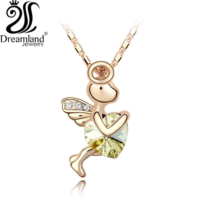 Cupid Fine jewelry Pendant Necklace Delicate shining crystal platinum plated Necklaces for women Free shipping NE231